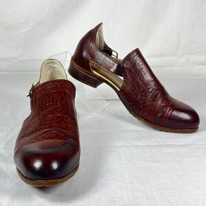 JAFA brown leather cut out women shoes